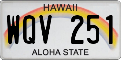HI license plate WQV251
