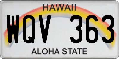 HI license plate WQV363