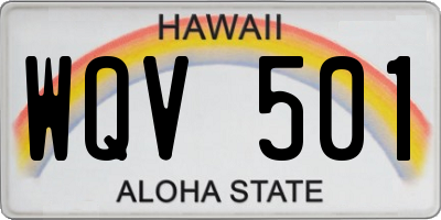HI license plate WQV501