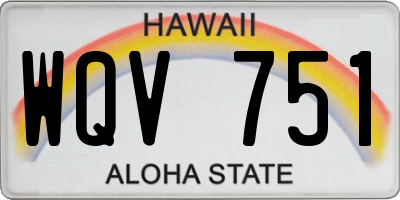 HI license plate WQV751