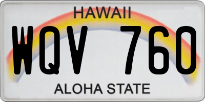 HI license plate WQV760