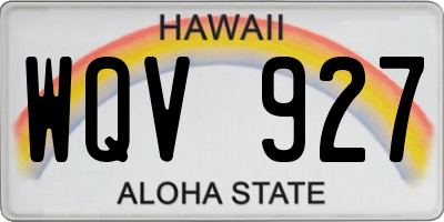 HI license plate WQV927