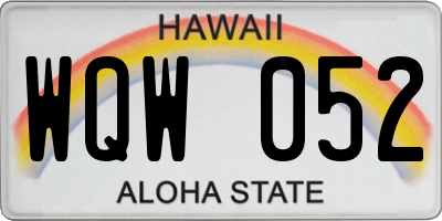 HI license plate WQW052