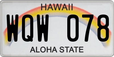 HI license plate WQW078
