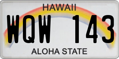 HI license plate WQW143