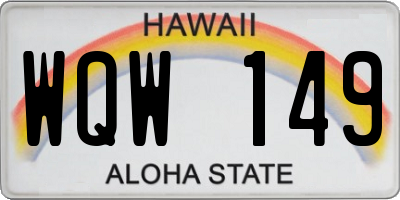 HI license plate WQW149