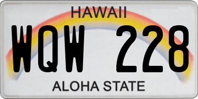 HI license plate WQW228