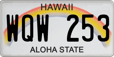 HI license plate WQW253
