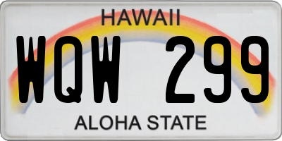 HI license plate WQW299