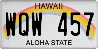 HI license plate WQW457