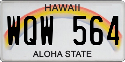 HI license plate WQW564