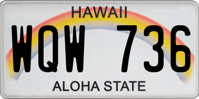 HI license plate WQW736