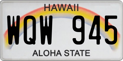 HI license plate WQW945