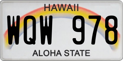 HI license plate WQW978