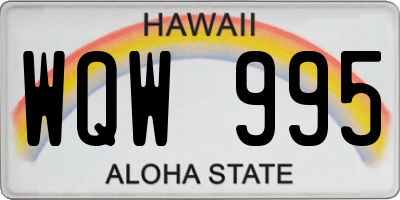 HI license plate WQW995
