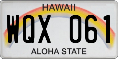 HI license plate WQX061