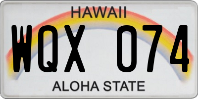HI license plate WQX074