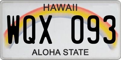 HI license plate WQX093