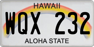 HI license plate WQX232