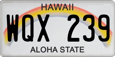 HI license plate WQX239