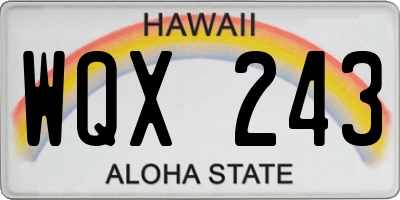 HI license plate WQX243
