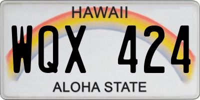 HI license plate WQX424