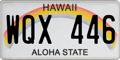 HI license plate WQX446