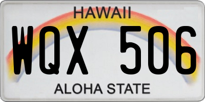 HI license plate WQX506