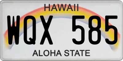 HI license plate WQX585