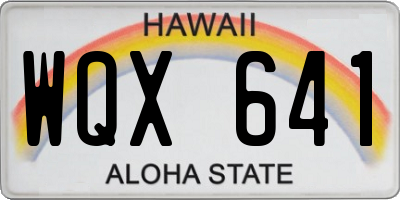 HI license plate WQX641