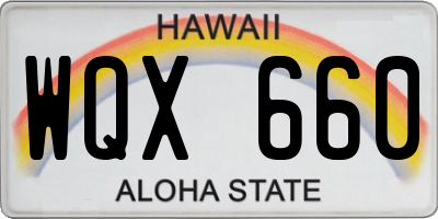 HI license plate WQX660