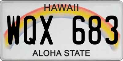 HI license plate WQX683