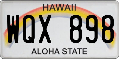 HI license plate WQX898