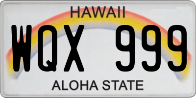 HI license plate WQX999