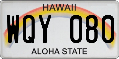 HI license plate WQY080