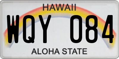HI license plate WQY084