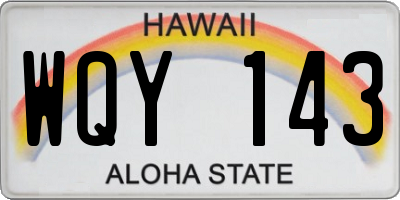 HI license plate WQY143