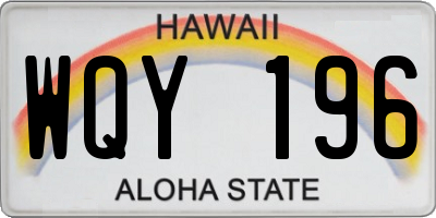 HI license plate WQY196
