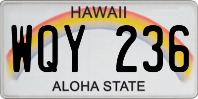 HI license plate WQY236