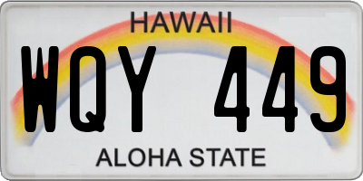 HI license plate WQY449