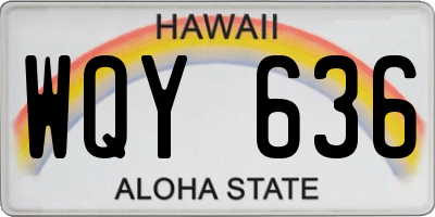 HI license plate WQY636