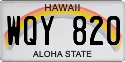HI license plate WQY820