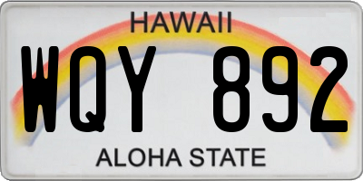 HI license plate WQY892