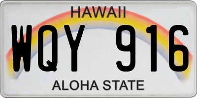HI license plate WQY916