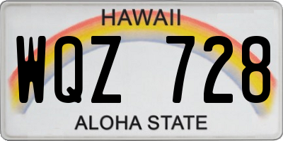 HI license plate WQZ728