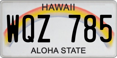 HI license plate WQZ785