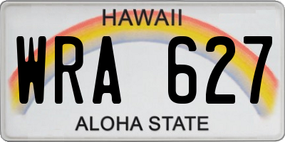 HI license plate WRA627