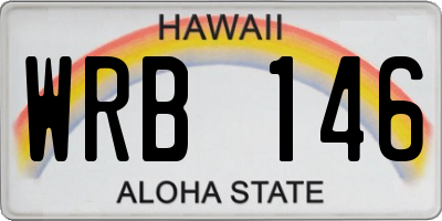 HI license plate WRB146