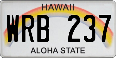 HI license plate WRB237