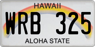 HI license plate WRB325